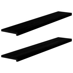 Appuis de fenêtre 2 pcs marron foncé bois de chêne massif 