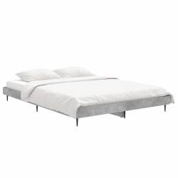 Cadre de lit sans matelas gris béton 135x190 cm 
