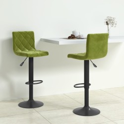 Tabourets de bar lot de 2 vert clair velours 