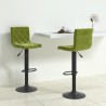 Tabourets de bar lot de 2 vert clair velours 