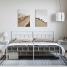Cadre de lit métal sans matelas et pied de lit blanc 183x213 cm 