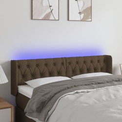 Tête de lit à LED Marron foncé 163x16x78/88 cm Tissu 