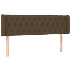 Tête de lit à LED Marron foncé 163x16x78/88 cm Tissu 