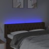 Tête de lit à LED Marron foncé 163x16x78/88 cm Tissu 
