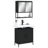 Ensemble de meubles salle de bain 2 pcs noir bois d'ingénierie 