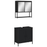 Ensemble de meubles salle de bain 2 pcs noir bois d'ingénierie 