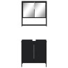 Ensemble de meubles salle de bain 2 pcs noir bois d'ingénierie 