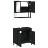 Ensemble de meubles salle de bain 2 pcs noir bois d'ingénierie 