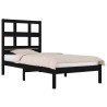 Cadre de lit sans matelas noir 75x190 cm bois massif 