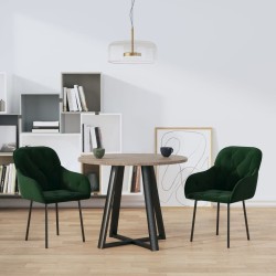 Chaises à manger lot de 2 Vert foncé Velours 