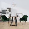 Chaises à manger lot de 2 Vert foncé Velours 