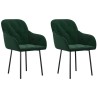 Chaises à manger lot de 2 Vert foncé Velours 