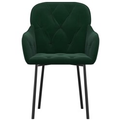 Chaises à manger lot de 2 Vert foncé Velours 