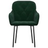 Chaises à manger lot de 2 Vert foncé Velours 