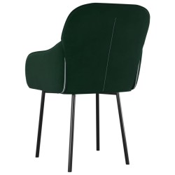 Chaises à manger lot de 2 Vert foncé Velours 