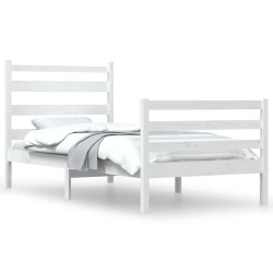 Cadre de lit sans matelas bois de pin massif 100x200 cm blanc 