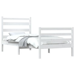 Cadre de lit sans matelas bois de pin massif 100x200 cm blanc 