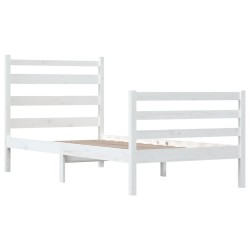 Cadre de lit sans matelas bois de pin massif 100x200 cm blanc 