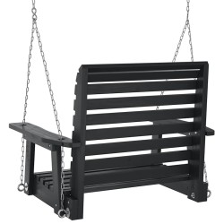 Chaise balançoire de jardin chaînes en métal bois massif sapin 