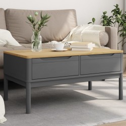 Table basse FLORO gris 99x55,5x45 cm bois massif de pin 