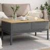 Table basse FLORO gris 99x55,5x45 cm bois massif de pin 