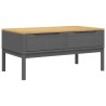 Table basse FLORO gris 99x55,5x45 cm bois massif de pin 
