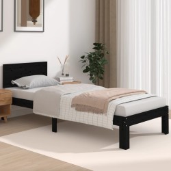 Cadre de lit sans matelas noir 75x190 cm 