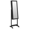 Armoire à bijoux miroir avec lumières LED sur pied noir 