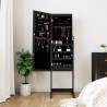 Armoire à bijoux miroir avec lumières LED sur pied noir 