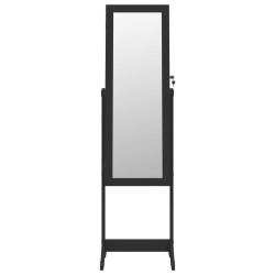 Armoire à bijoux miroir avec lumières LED sur pied noir 