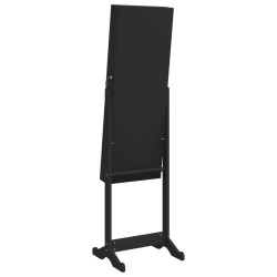Armoire à bijoux miroir avec lumières LED sur pied noir 