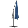 Parasol de jardin en porte-à-faux avec mât en aluminium bleu 