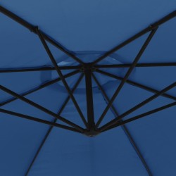 Parasol de jardin en porte-à-faux avec mât en aluminium bleu 