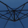 Parasol de jardin en porte-à-faux avec mât en aluminium bleu 