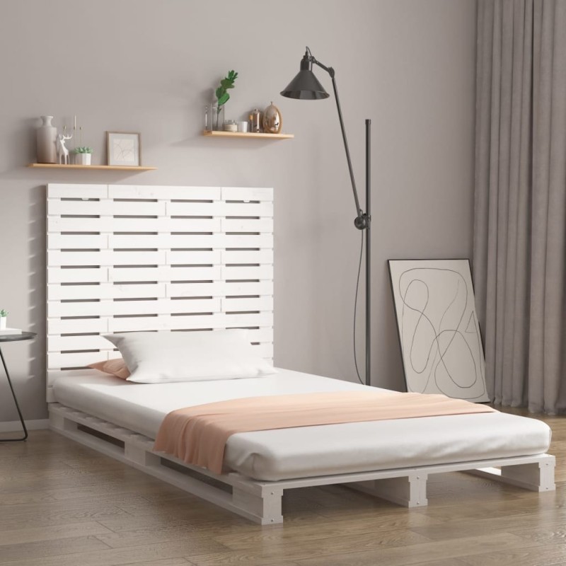 Tête de lit murale Blanc 141x3x91,5 cm Bois massif de pin Tête de lit murale Blanc 141x3x91,5 cm Bois massif de pin