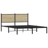Cadre de lit en métal sans matelas chêne sonoma 150x200 cm 