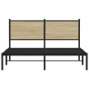 Cadre de lit en métal sans matelas chêne sonoma 150x200 cm 