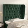 Tête de lit avec oreilles Vert foncé 93x23x118/128 cm Velours 