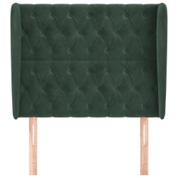 Tête de lit avec oreilles Vert foncé 93x23x118/128 cm Velours 