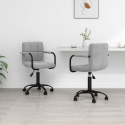 Chaises pivotantes à manger lot de 2 gris clair velours 