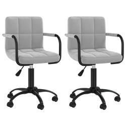 Chaises pivotantes à manger lot de 2 gris clair velours 