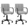 Chaises pivotantes à manger lot de 2 gris clair velours 