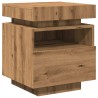 Armoires de chevet avec lumières LED 2 pcs chêne artisanal 