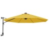 Parasol mural avec LED jaune 290 cm 