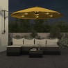 Parasol mural avec LED jaune 290 cm 
