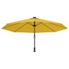 Parasol mural avec LED jaune 290 cm 