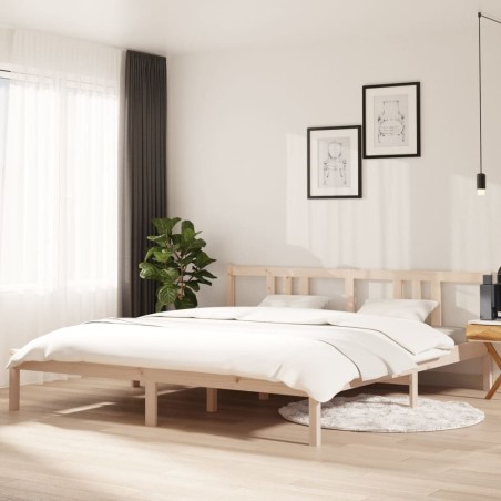 Cadre de lit sans matelas bois massif 180x200 cm 