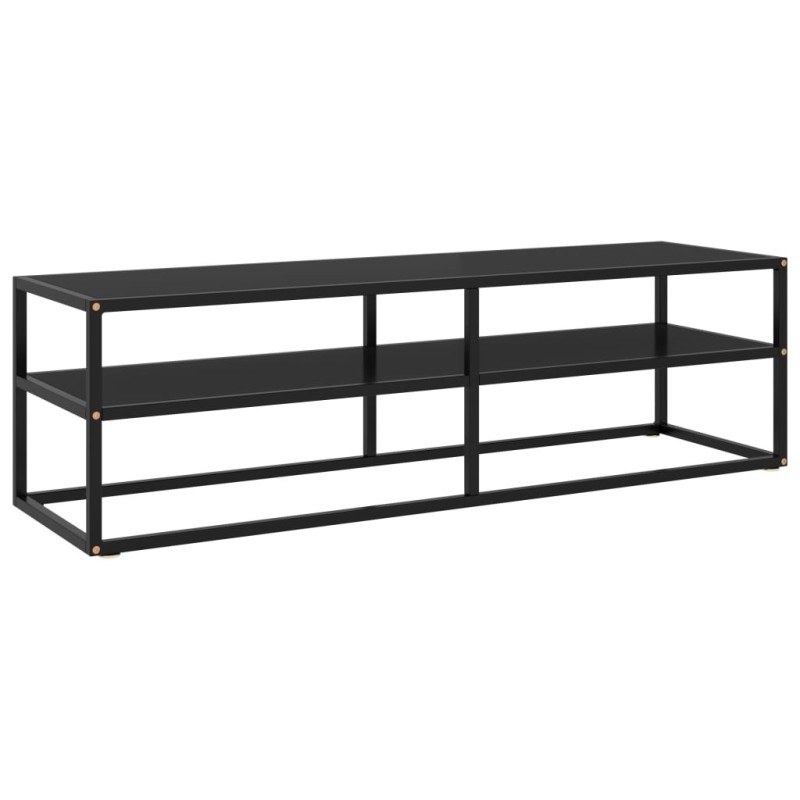 Meuble TV noir avec verre noir 140x40x40 cm Meuble TV noir avec verre noir 140x40x40 cm