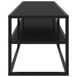 Meuble TV noir avec verre noir 140x40x40 cm 