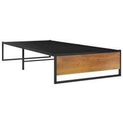 Cadre de lit sans matelas noir métal 100x200 cm 